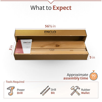 5ft H x 3.2ft W (1 Panel) No Dig Enclo Concord Cedar Wood Privacy Screen, Great to Hide Trash Cans, Decorative Patio Privacy Screen, Outdoor Fence, Air Conditioner Fence, EC18022