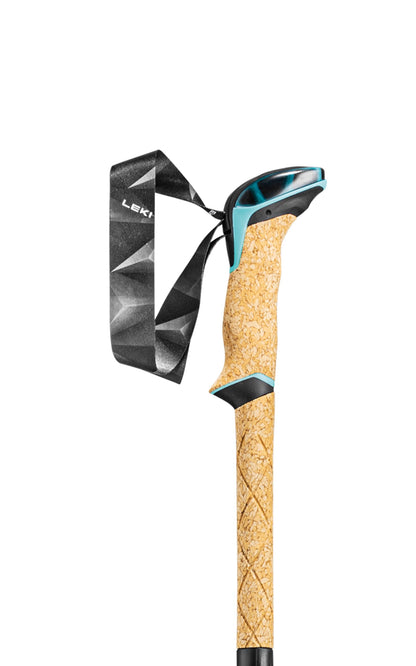 LEKI Cressida FX Carbon Collapsible Lightweight Walking Poles for Trekking & Hiking - Brown-Lightblue-Metallic - 100-120 cm