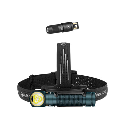 OLIGHT Perun 3 Rechargeable Headlamp Flashlight Bundle with IMINI 2 EDC Rechargeable Keychain Flashlight