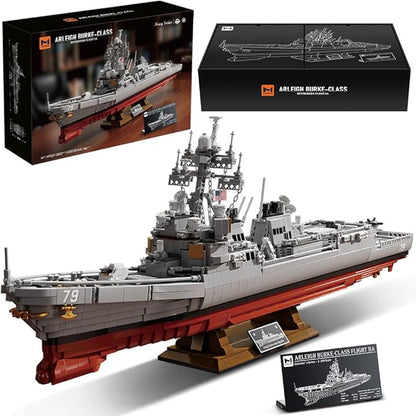 MISINI M7021 Arleigh Burke-Class Destroyer 1:200 Building Blocks Set 3601 Pieces MOC USN Warship Model Excellent Battleship Building Toy Gift and Collection for Military Enthusiast and Adult