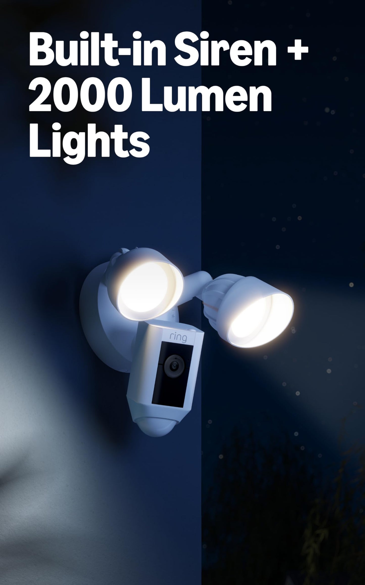 Ring Floodlight Cam Wired Plus (newest model), Outdoor home or business security with motion-activated 1080p HD video and floodlights, White