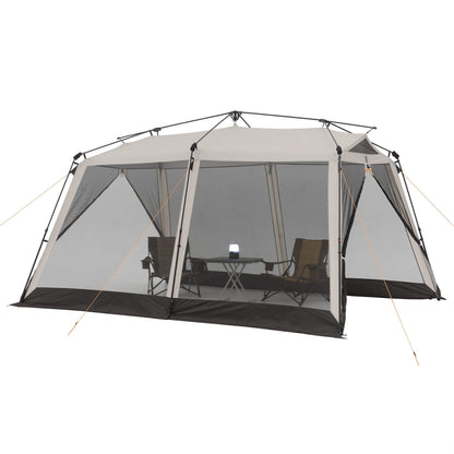 Bushnell Screenhouse with Instant Setup Technology | 14' x 10' Large Size with Extended Eaves Poles to Maximize Space For Camping & Hiking, For 8 Person