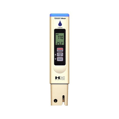 HM Digital COM-80 Electrical Conductivity (EC) and Total Dissolved Solids Hydro Tester, 0-5000 ppm TDS Range, 1 ppm Resolution, +/- 2% Readout Accuracy