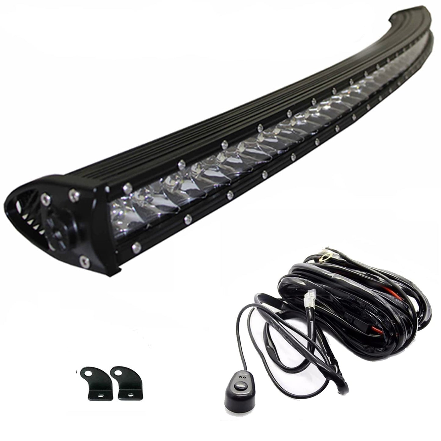 Angel ma 52" Inch 250w Curved LED Bar Spot Flood Combo Light Bar 35000 Lumens Off Road for UTV ATV Truck 4WD Car Truck Tractor Boat RV SUV ATV UTV Pickup Wagon Lamp