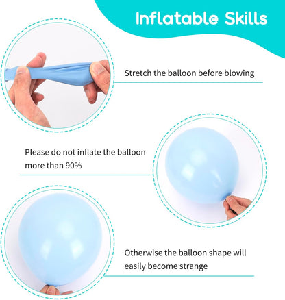 RUBFAC Blue Green Balloons - 129pcs in Various Sizes for Garland & Arch | Perfect for Parties & Events