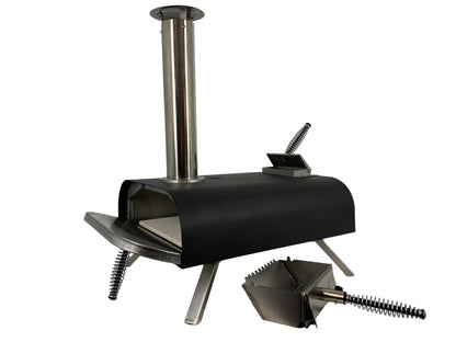 Portable Pellet Pizza Oven for Outdoor Cooking, Wood-Fired Grill with 13-Inch Stone, Reaches High Heat for Crispy Pizza in Minutes