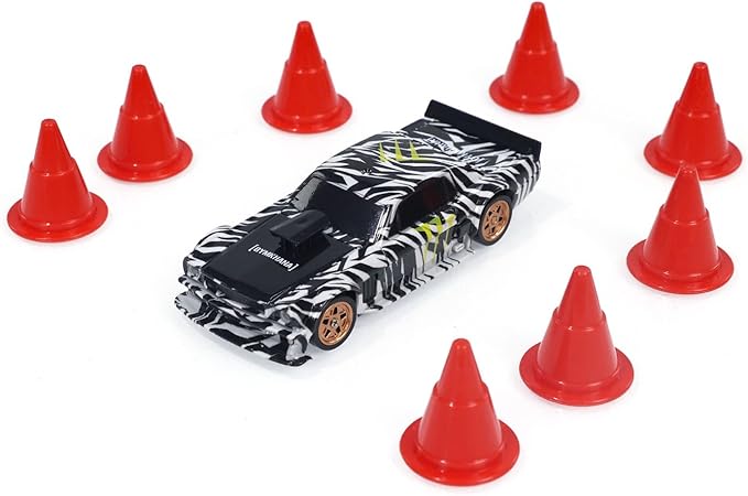 TOUCAN RC HOBBY 1:43 RTR Race Car Gyro Drift Car 4WD Traffic Cones Mini for Men with a Gyro (Camouflage) for Ages 14+