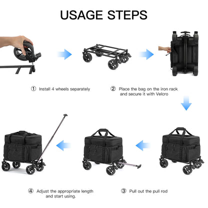 Extra Large Wheeled Portable Cooler Bag 85 Cans Double Deck Heavy Duty Rolling Insulated Cooler with All-Terrain Wheels Leakproof Tactical Soft Sided Cooler for Beach Camping Picnic Travel, Black