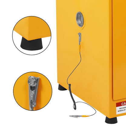 ExploreHorizon 11 Gallon Flammable Storage Cabinet, 18" H x 17" W x 17" D Cold-Rolled Steel Explosion Proof Thickened Galvanized Steel Flammable Safety Cabinet, Fire Safety with Adjustable Shelf