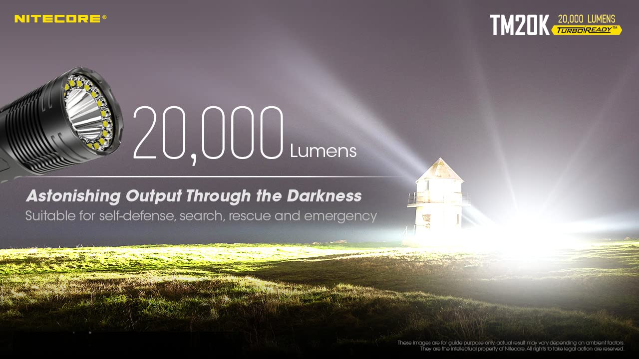 Nitecore TM20K 20,000 Lumen USB-C Rechargeable LED Flashlight with NitecoreSticker