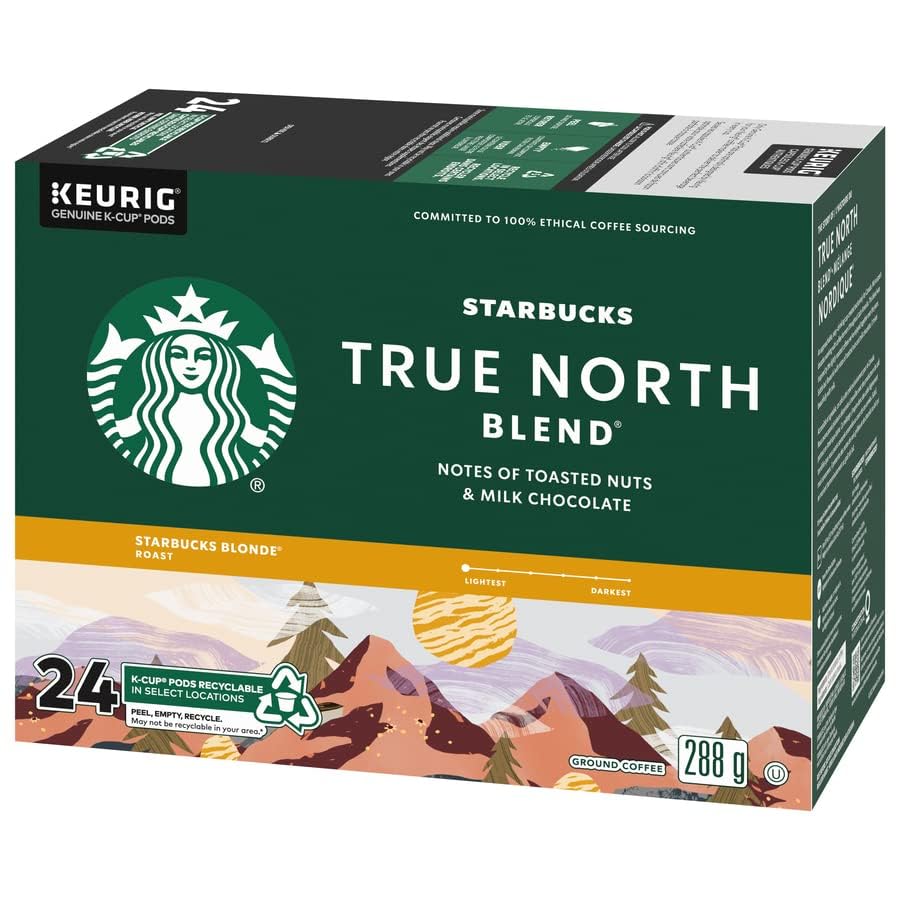 Starbucks True North Coffee K-Cup Portion Pack - Rich Flavor for Keurig Brewers | 24 Count