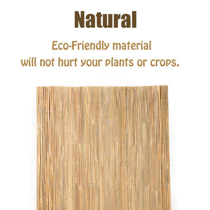 Mininfa Natural Bamboo Slat Screening, Eco-Friendly Privacy Slat Fence, Bamboo Screen Panel Roll for Balcony or as Wind and Sight Protection (2m x 4m)