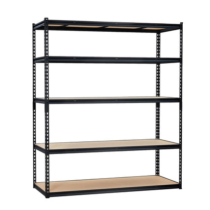 5-Tier Storage Shelving, Adjustable Garage Shelves, Meta Storage Shelving Unit with 3000 LBS Capacity, Steel Wire Rack Shelf Organizer for Garage, Kitchen Pantry Basement, 60 x 24 x 72 inch, Black