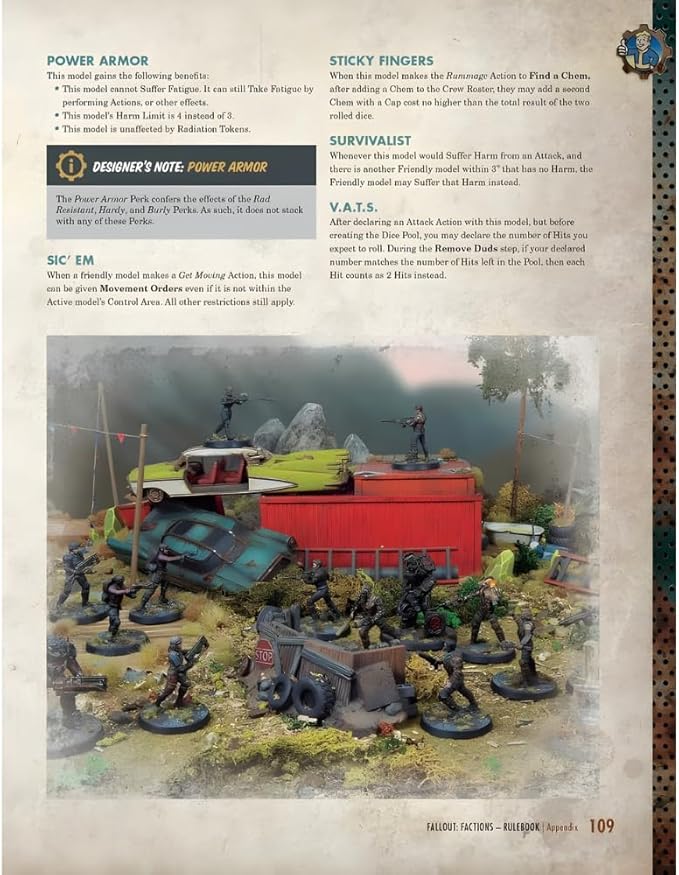 Modiphius Entertainment: Fallout: Factions - Core Rulebook - Hardcover RPG Campaign Book Skirmish-Level Wargame Control Wastelander Crews 2 Player