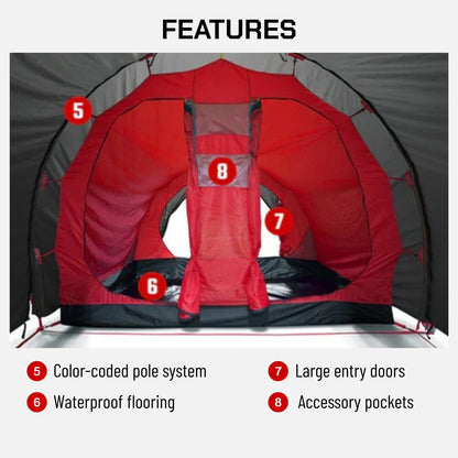 Lone Rider Motorcycle Tent with Bike Compartment - Fully Waterproof 2 Person Camping MotoTent Shelter with Moto Gear Equipment Storage Area - Includes Carry Bag, Groundsheet and Pegs