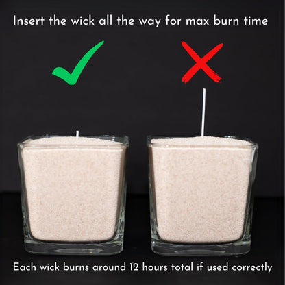 Foton Pearled Candle Colored 18 Oz - Marble Unscented Non Toxic Luxury Long Lasting Powder Candles up to 120 Hours - Refillable Candle Sand with 30 Wicks for Candle Making