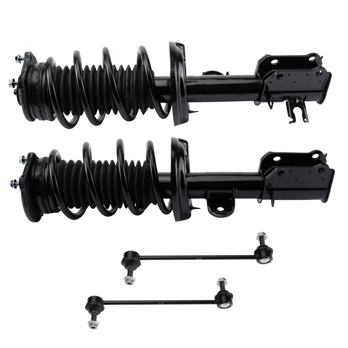 TRQ Front Suspension Kit Strut Spring Assemblies Sway Bar Links Compatible with 2015-2022 Ram ProMaster City