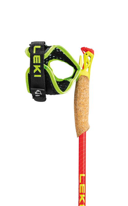 LEKI Ultratrail FX.One Superlite Carbon Collapsible Lightweight Trekking Poles for Hiking & Trail Running - Red-Yellow-Carbon - 130 cm