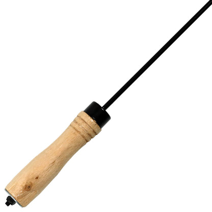 Sunnydaze 24” Round Rust-Resistant Stainless Steel Spark Screen with Handle and 26” Steel Fire Pit Poker Stick with Wood Handle