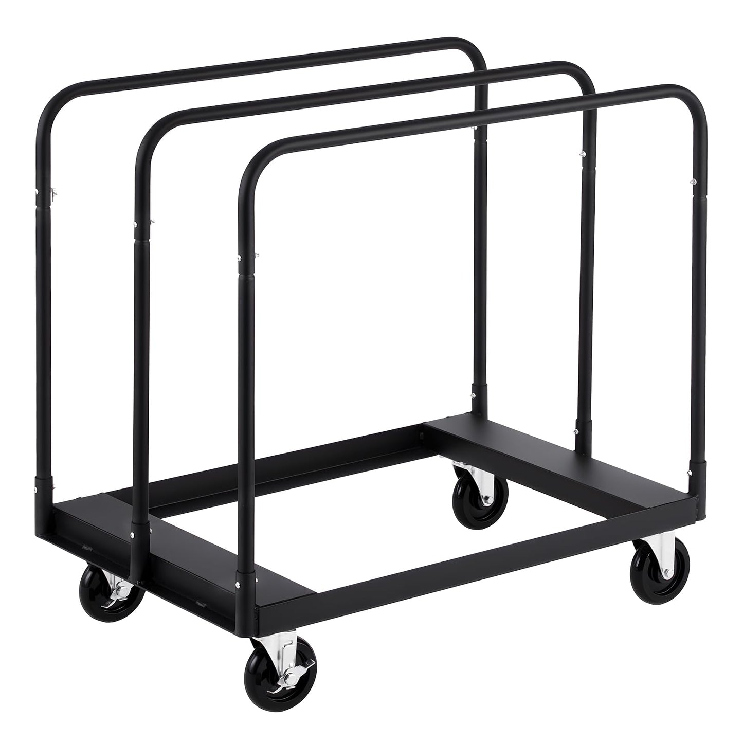 VEVOR Folding Table Cart, Heavy Duty Table Dolly 1800 lbs, Steel Panel Truck Cart with 5 inch Swivel Casters, Lumber Drywall Dolly with Straps for Party Events, Hotel, Factory, Warehouse