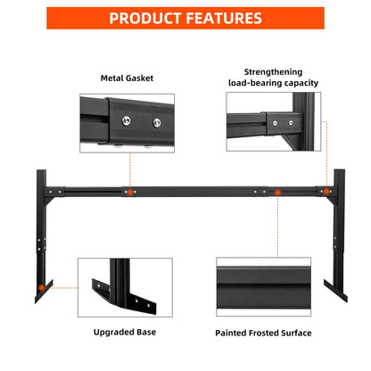 800 lbs Capacity Aluminum Trailer Ladder Rack,Cargo Box Truck Ladder Rack,Adjustable 6FT to 8.2FT Trailer Roof Ladder Rack with 2 Straps for Universal Enclosed Trailers and Open Trailers