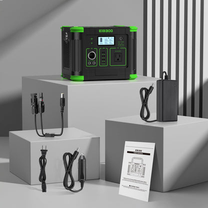 Portable Power Station 330W 288Wh Solar Generator with 60W USB-C PD Fast Charging, Pure Sine Wave AC Outlet, 5W Wireless Charger, LED for Camping, RV, CPAP, Home Emergency Backup, Off-Grid Living