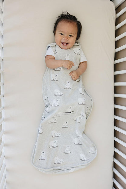 Woolino Merino Wool & Organic Cotton Baby Sleep Sack 2-24 Months – Ultimate 4-Season Baby Sleeping Bag, Universal Size Wearable Blanket, 2-Way Zipper & Adjustable Fit, Year-Round Use - Polar Bear