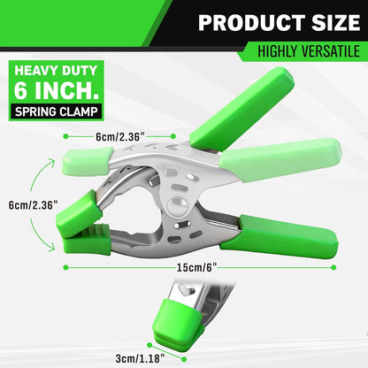 SWANLAKE Heavy Duty Spring Clamps - 8 PCS 6-Inch Metal Clamps with 2.5-Inch Jaw Opening