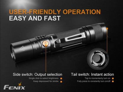 Lumintrail Fenix UC35 V2.0 Rechargeable Tactical Handheld LED Flashlight 1000 Lumens USB Wall Plug