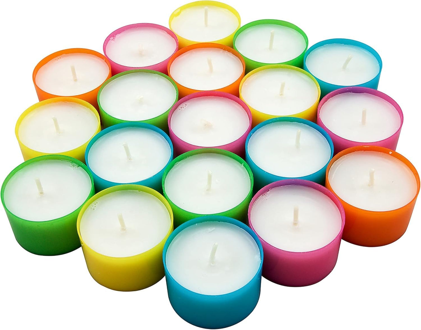 Stonebriar 48 Pack Multicolor Unscented 6 to 7 Hour Long Burning Tea Light Candles