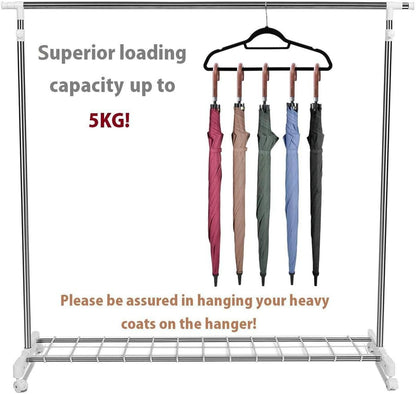 Velvet Non-Slip Hangers 10-Pack - Flocked Slim Suit Hangers with 360° Rotating Hook | Space-Saving Closet Organizer (Black)