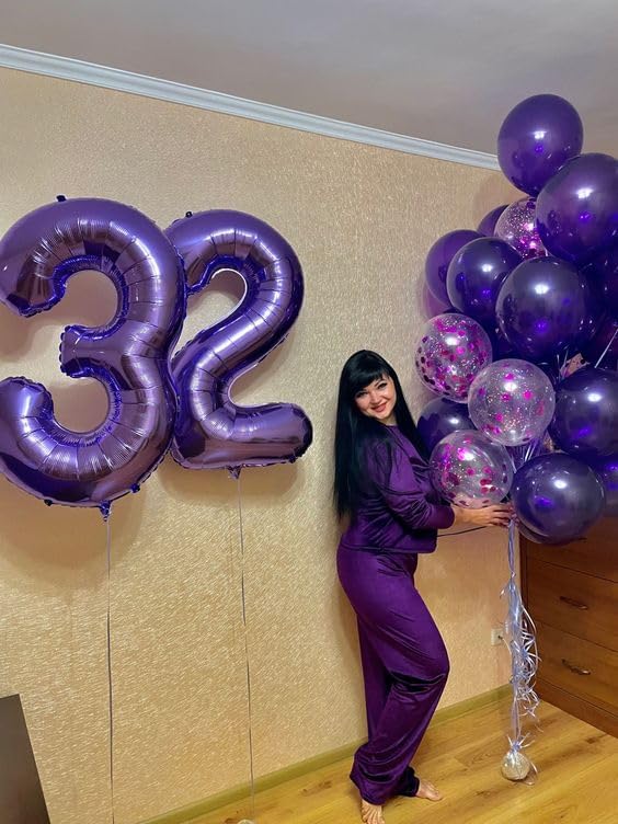 Purple Number 30 Balloon - 40 Inch 30th Birthday Decoration for Girls & Boys Party Supplies