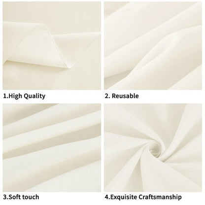 FINDYOU Ivory 6 Pack Polyester Table Cloth 60 x 102 Inch, Rectangle Tablecloths for 6 Foot Tables Washable Table Cloth for Party Wedding