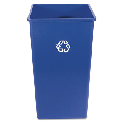 Rubbermaid Commercial Products 50-Gallon Untouchable Square Trash/Garbage Can for Offices/Stores/Restaurants Blue Recycling