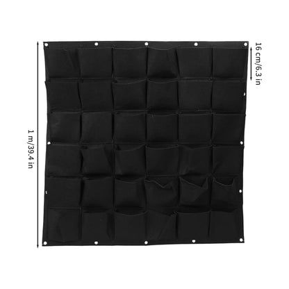 Uanqfegy Vertical Garden Planter, 36 Pocket Living Wall Planter - Thick Non-Woven Fabric Planting Bag, 39.4x39.4 Black
