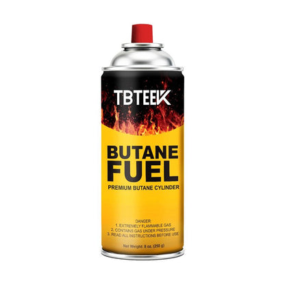 TBTeek Butane Fuel Canister, Butane Gas 8 oz, 2 Pack Premium Pure Refined Butane Gas Refill for Kitchen Torch Head, Camping Stove, Outdoor Cooking, Grilling & Emergency Use