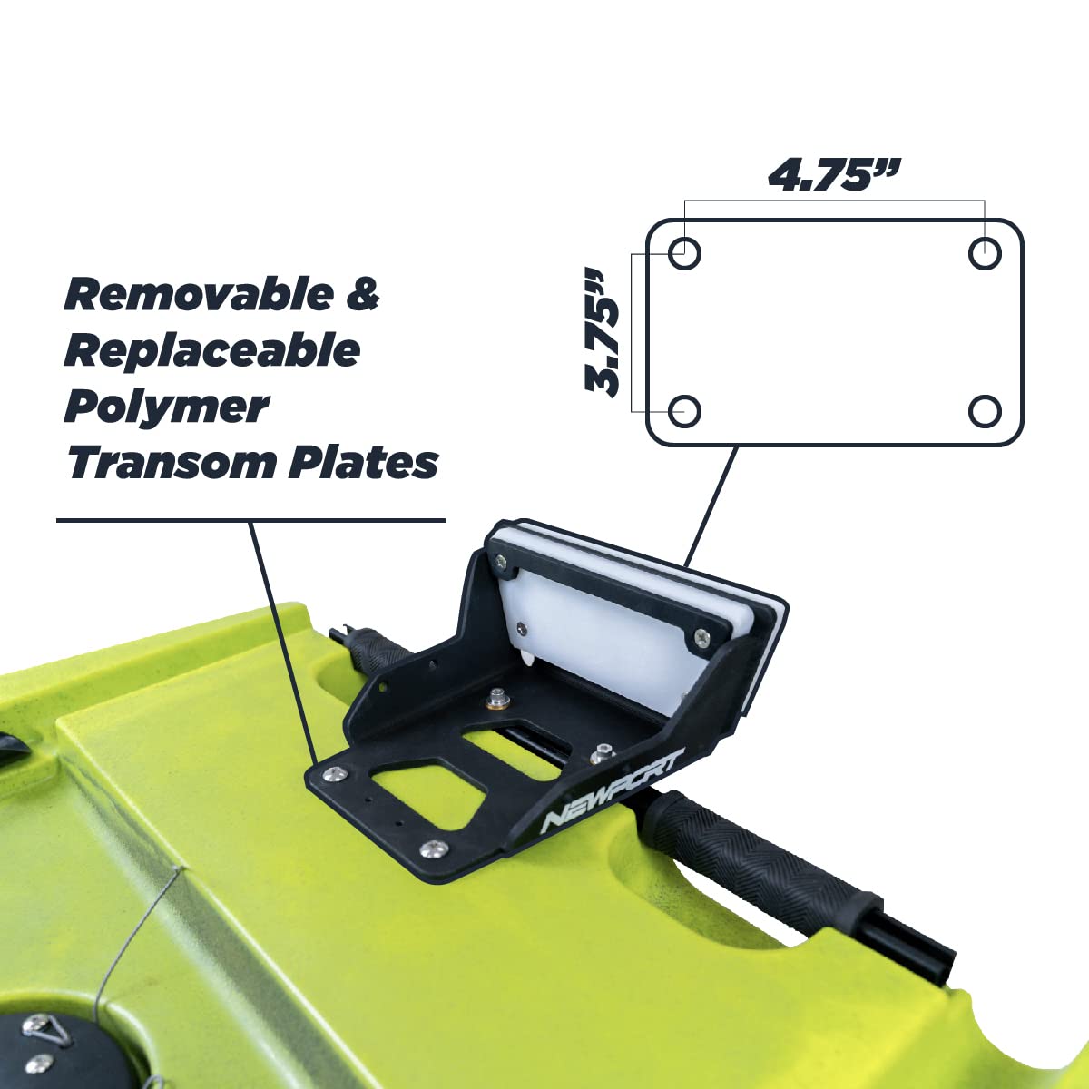 Newport Trolling Motor Transom Motor Mount - Kayaks - Freshwater and Saltwater - 1 Size, Gray