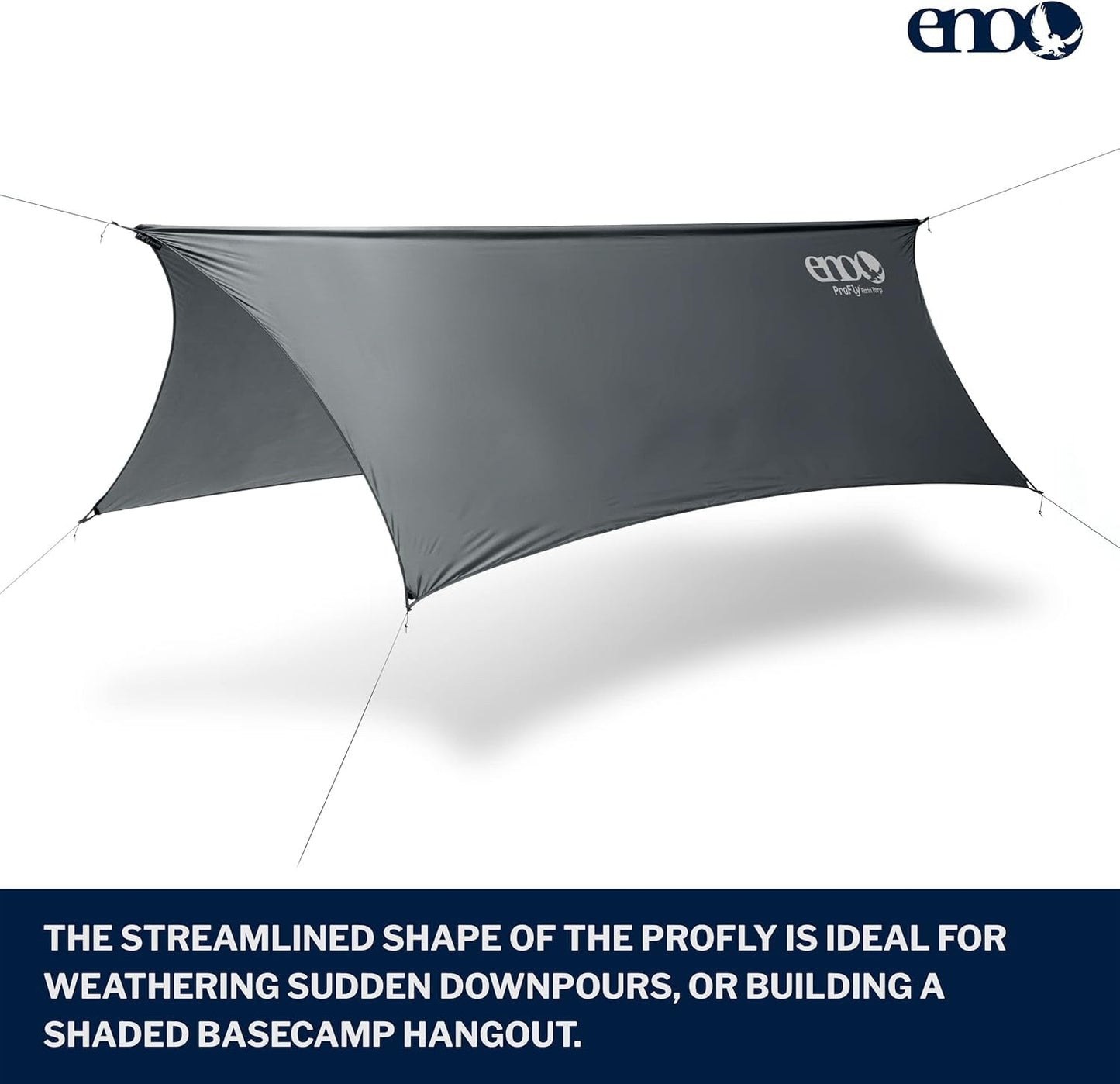 ENO, Eagles Nest Outfitters ProFly Rain Tarp, Ultralight Hammock Accessory, Charcoal