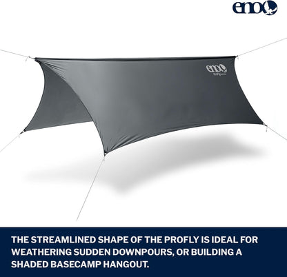ENO, Eagles Nest Outfitters ProFly Rain Tarp, Ultralight Hammock Accessory, Charcoal