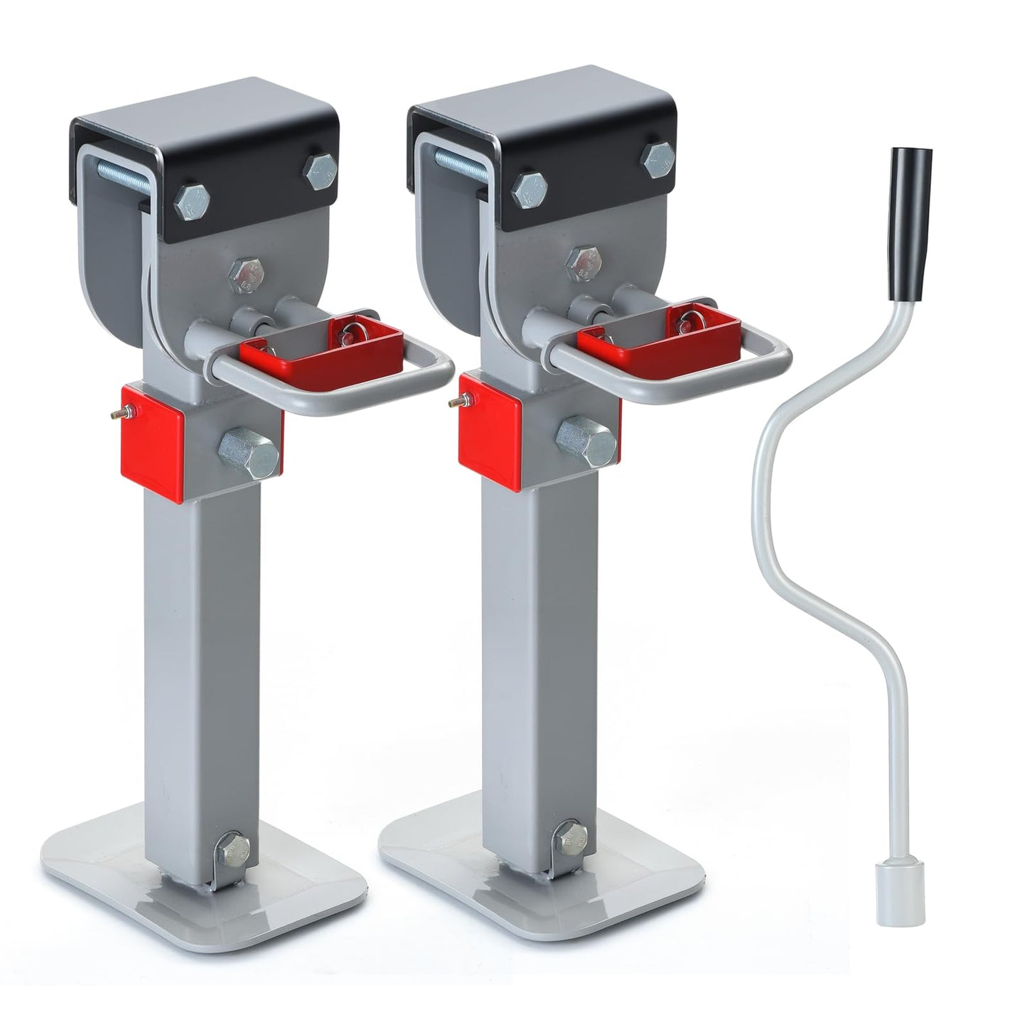 2-Pack Heavy-Duty Trailer Tongue Jack & RV Jack - Carbon Steel Jack Stands with Full Accessories Adjustable Drop Leg - Trailer Stabilizing Jack for RVs, Campers, & Utility Trailers (FBA-25.2in)