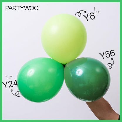 PartyWoo Green Balloons 100 pcs Different Sizes of 36 18 12 10 5 Inch Green Balloon Arch Kit Garland for Birthday Baby Shower Graduation Dinosaur Jungle Golf Football Theme Party Decorations Green-Y24