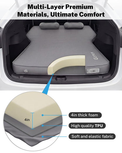 Gonex Foam Mattress for Tesla Model Y 2020-2026 Juniper, Inflatable 4" Air & Foam Bed with Cordless Pump, 78"x54" Full Size, Foldable & Fits in Frunk, Perfect for Roadtrips, Camping & Naps