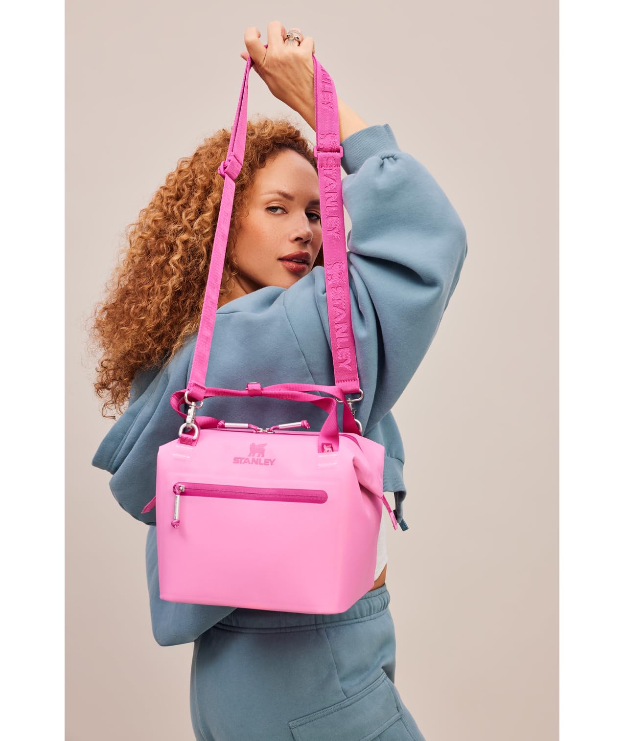 STANLEY All Day Julienne Mini Soft Cooler Bag and Lunch Box 7.4 Quarts | 10 Can Cooler with Handles and Strap | Stays Cold for Hours | Insulated Travel Bag with Zipper | BPA-Free | Fuchsia