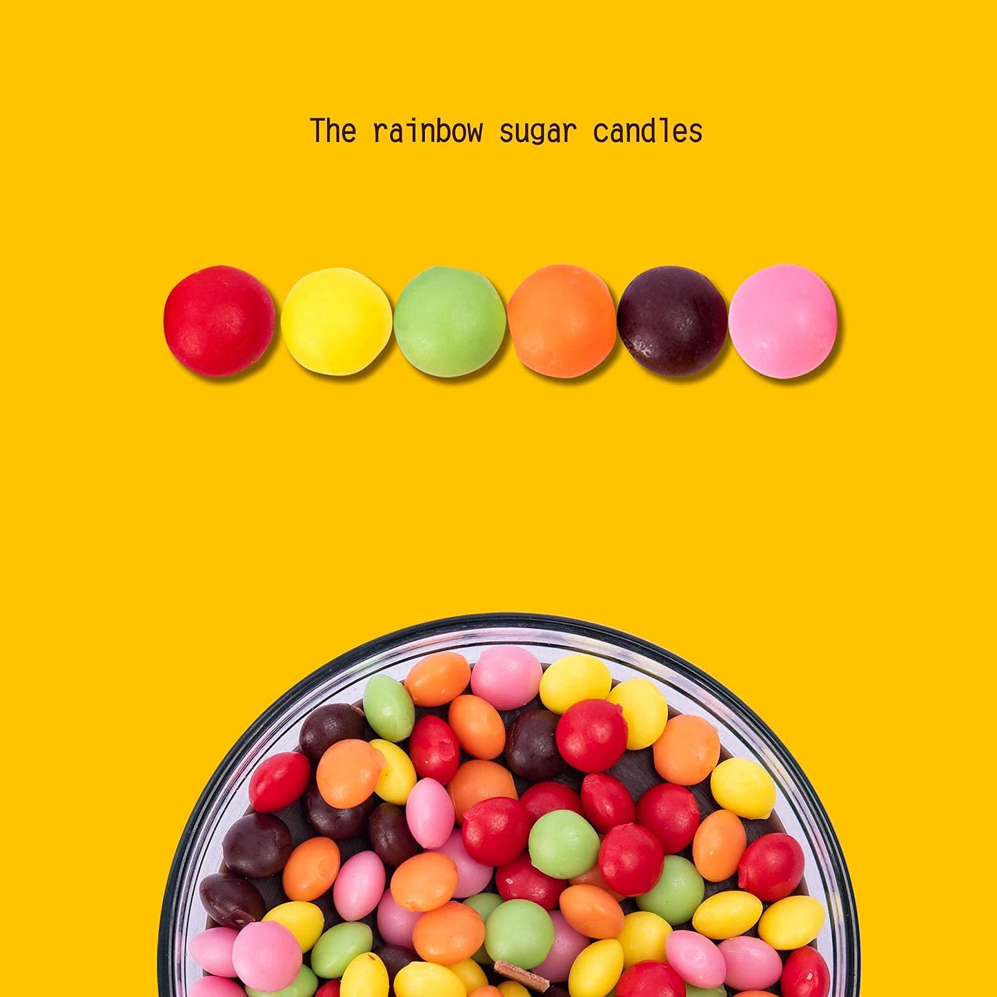 Colourful Rainbow Sugar Bowl Scented Soy Candle Funny Gift for Your Lovers Friends(Rainbow)