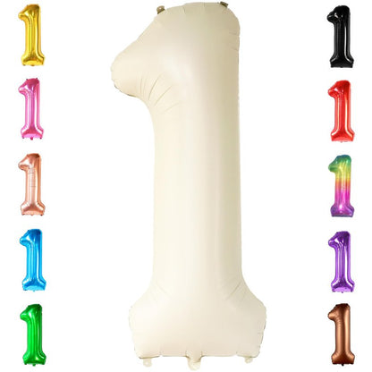 KatchOn, Cream Number 1 Balloons for 1st Birthday - Giant 40 Inch | One Balloon for First Decoration | 1 Balloon Number For The Big One Birthday Decorations | 1st Happy Anniversary Decorations