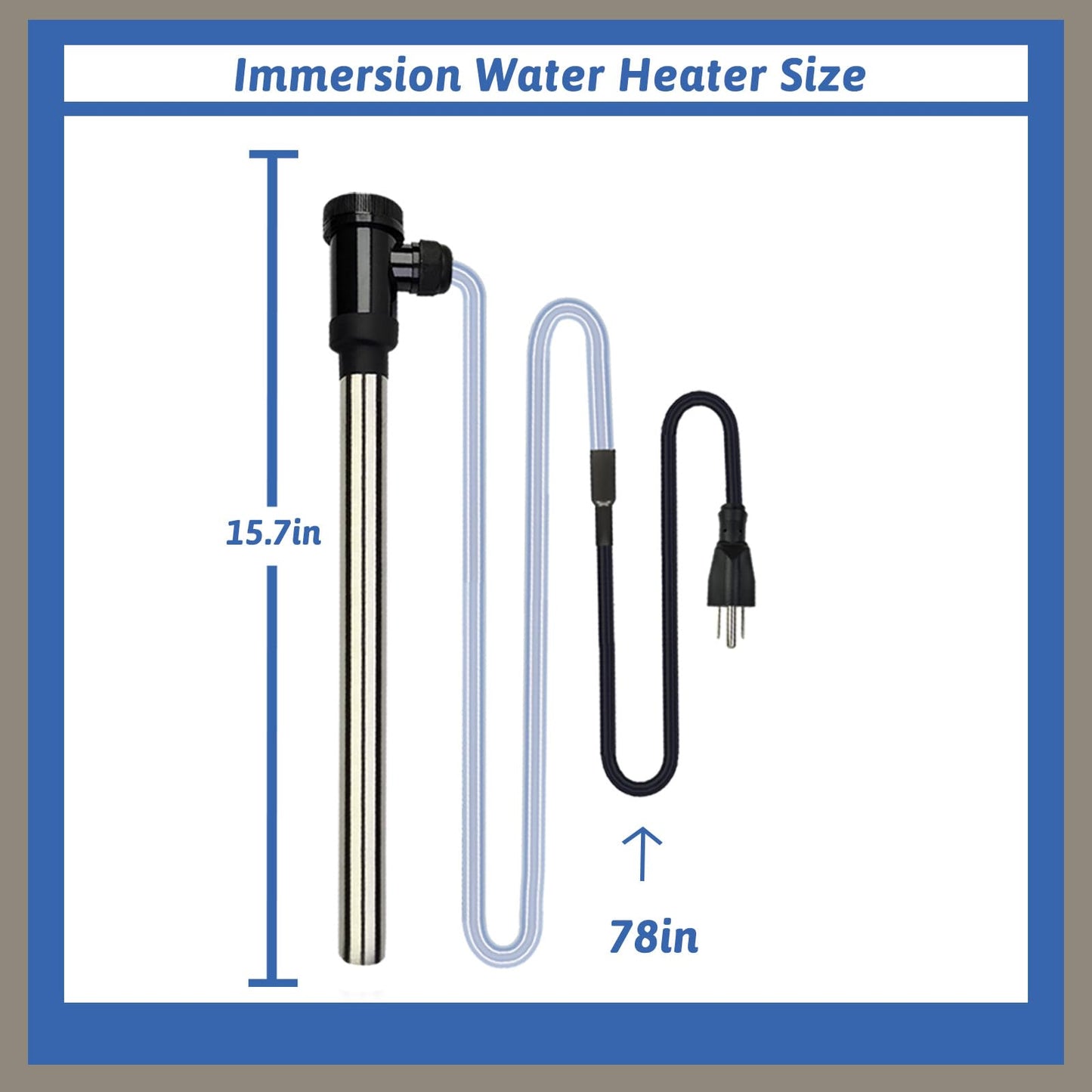 XCLBTFDC 1500W Submersible Water Heater Portable Electric Pool and Hot Tub Immersion Water Heater with Temp Control, WiFi Timer for Bathtub, Spa, Swimming pool, above ground pool and Inflatable Pool