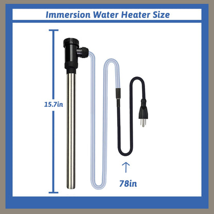 XCLBTFDC 1500W Submersible Water Heater Portable Electric Pool and Hot Tub Immersion Water Heater with Temp Control, WiFi Timer for Bathtub, Spa, Swimming pool, above ground pool and Inflatable Pool
