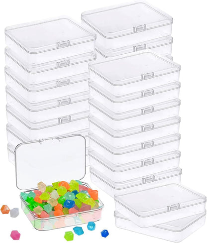 MFDSJ Mini Plastic Storage Containers - 12 Clear Boxes with Lids for Small Items | 3.5x2.4 Inches