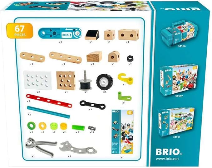 BRIO Builder Pullback Construction Set - Learning Building and Educational Toys for 3 Year Olds and Up