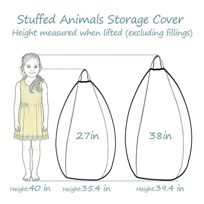 YuppieLife Stuffed Animal Storage Bean Bag Chairs Canvas Cover for Kids(No Filling)/Machine Washable and Durable Toddler Bean Bag Sofa Cover for Room Decor (Kid Painting, 38”)